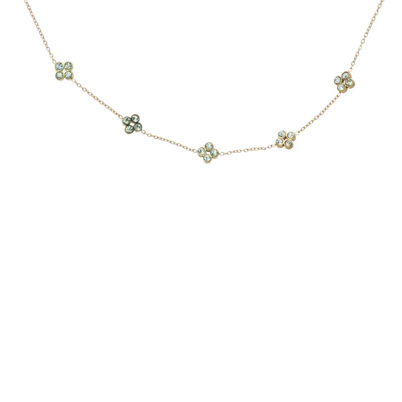 Five Clover Crystal Choker