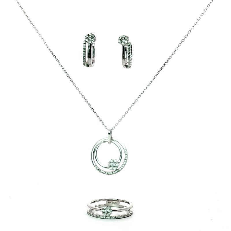 OS Set Lustrous Halo Radiant Circular Pendant