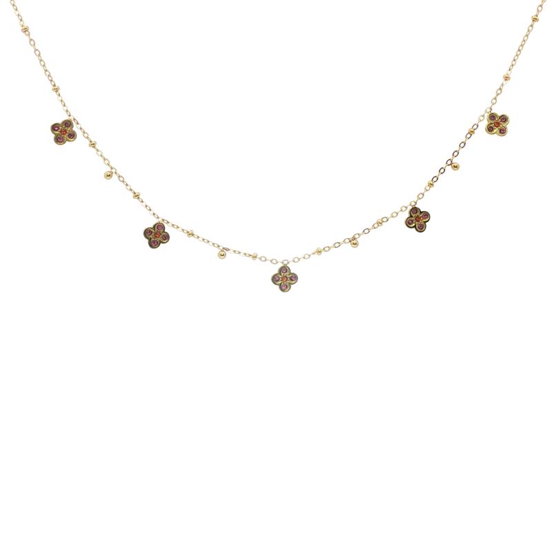 Five Stone Blossom Flower Choker