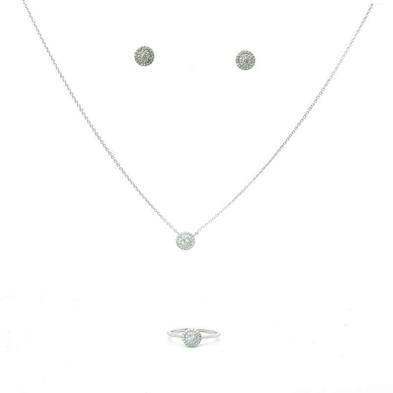 OS Set Full Stone Layered Circular Cut Diamond