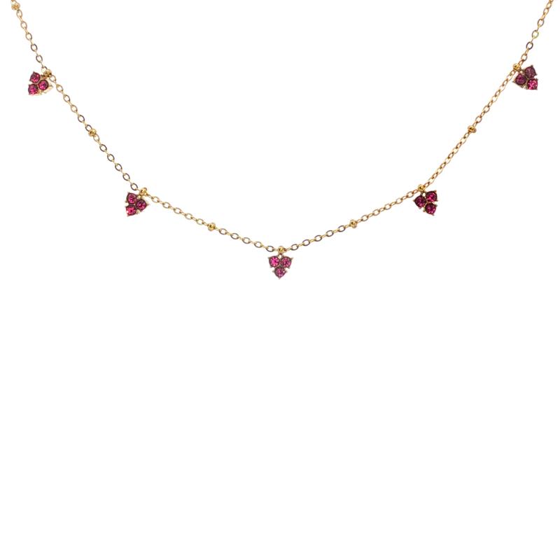 Triangular Ruby 3 Stone Choker