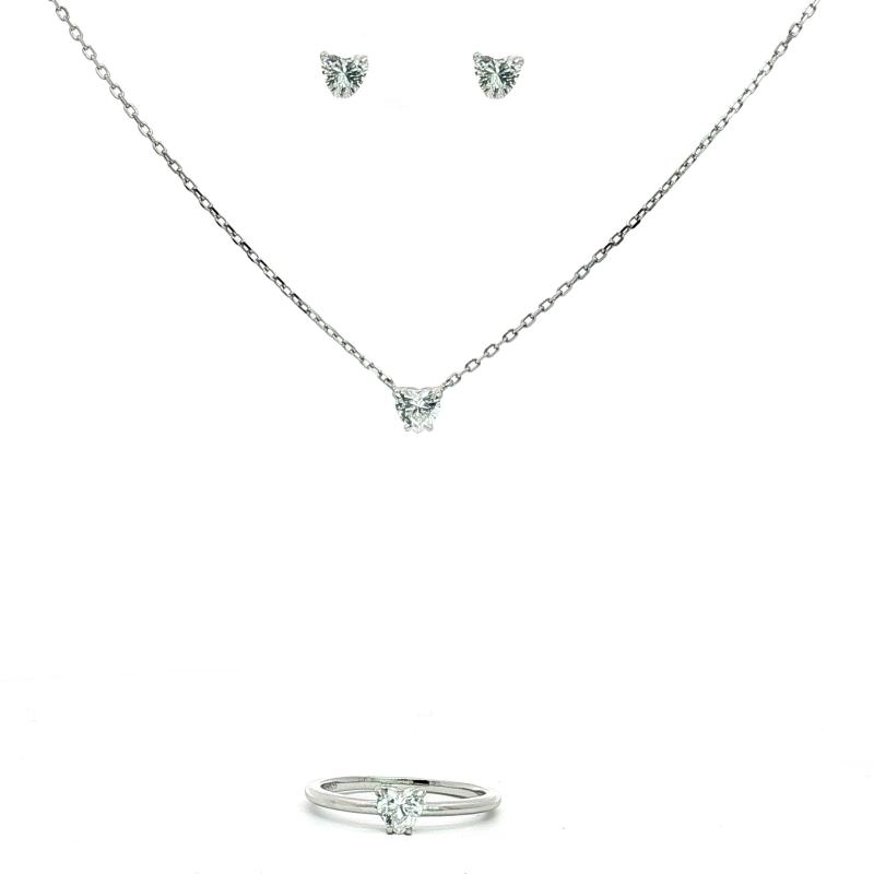 OS Set Small Crystal Big Heart Stone 