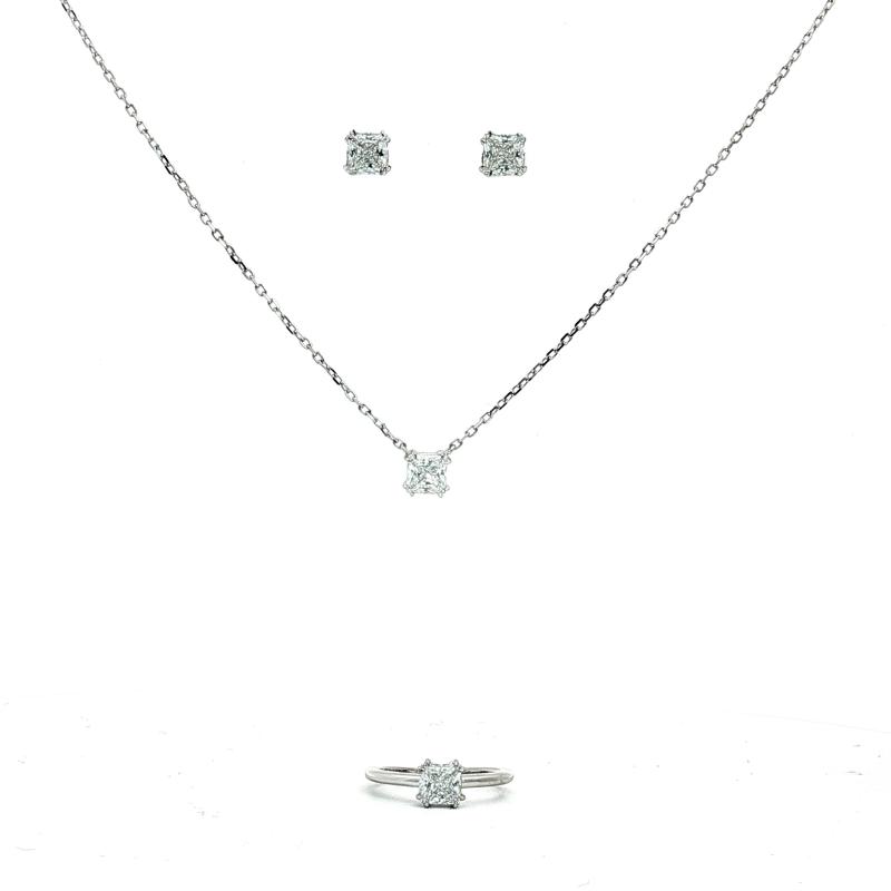 OS Set Small Crystal square Stud 