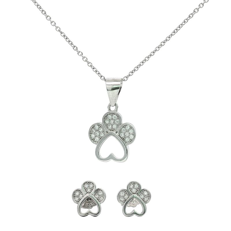 OS Set Heart Shaped Cat Full Stone Paw
