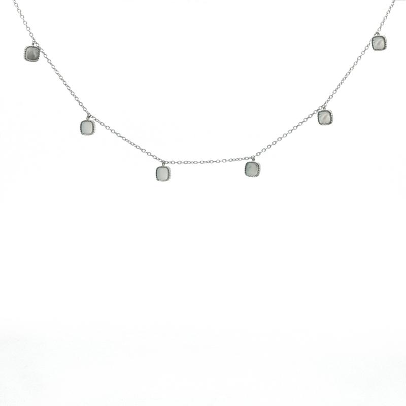 OS - 6 Small Pearl Squares Choker