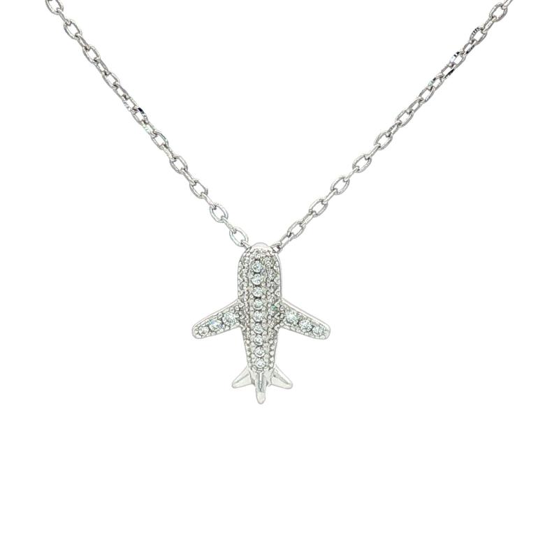 OS Stone Airplane Chain Necklace