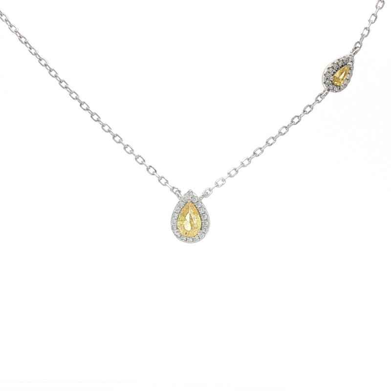 OS 2 teardrop Colored Stone Necklace 