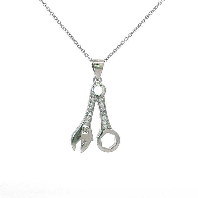 OS Full Stone Mechanic adjuster Ring Spanner Necklace