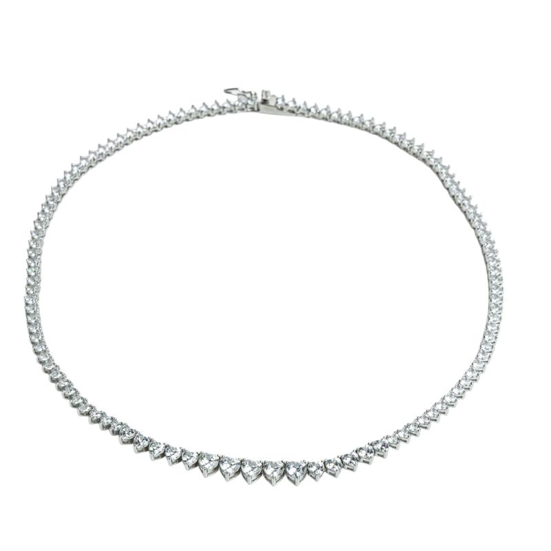 OS Heart Shaped Diamond Tennis Necklace