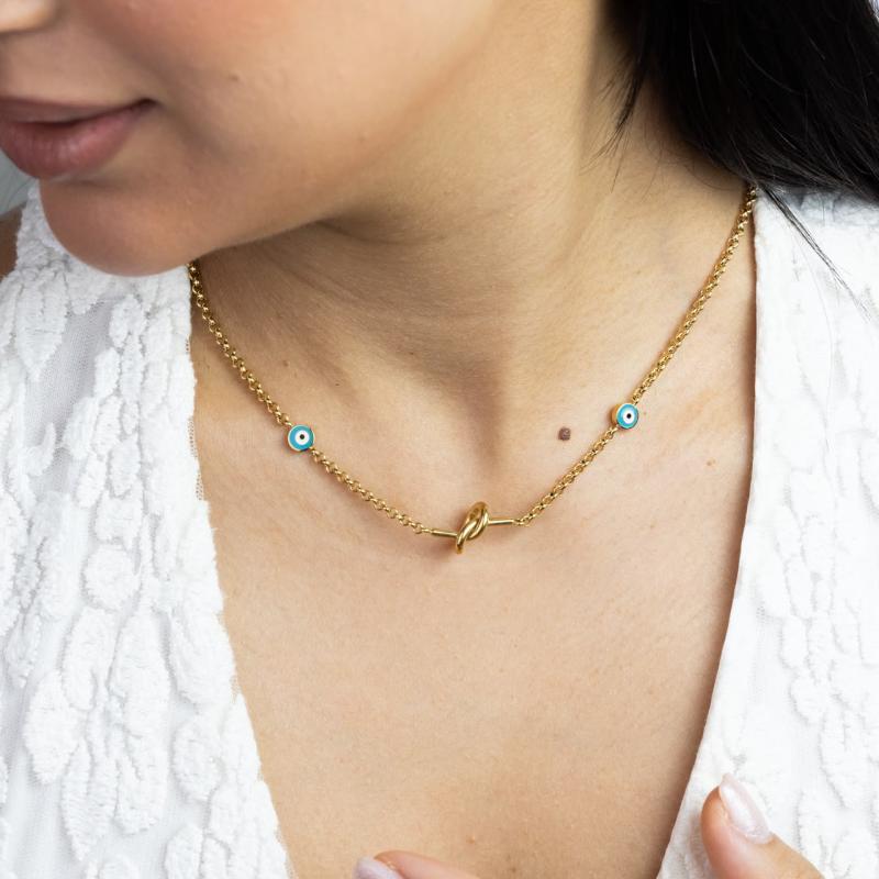 Knot & Tiny Eyes Necklace