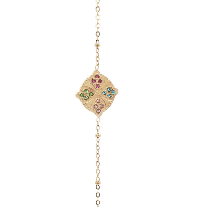 Mini - clover charm w 4 colored tiny stones