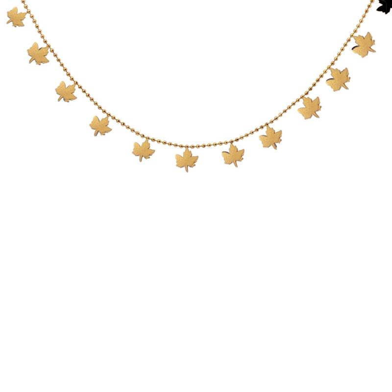 Canadian Leaves w Beads Choker