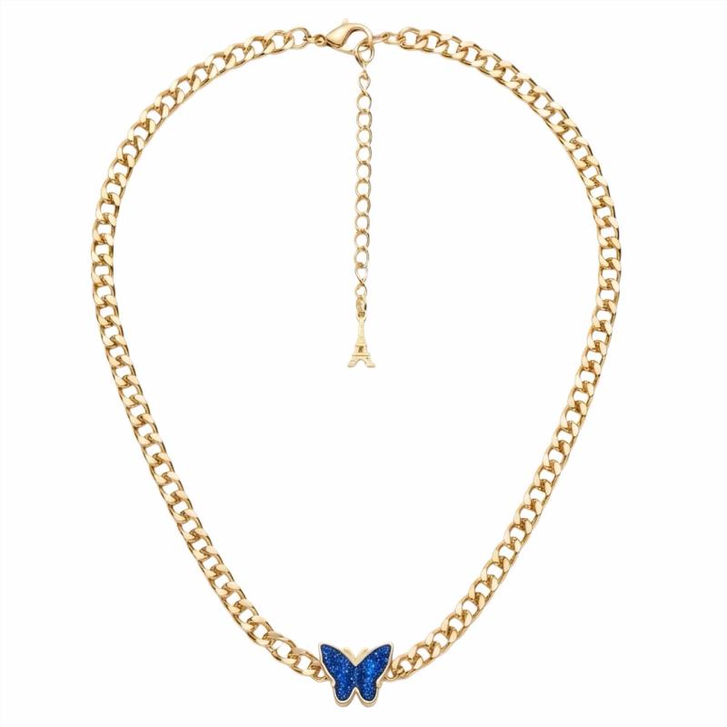 Butterfly w Thick Chain Choker