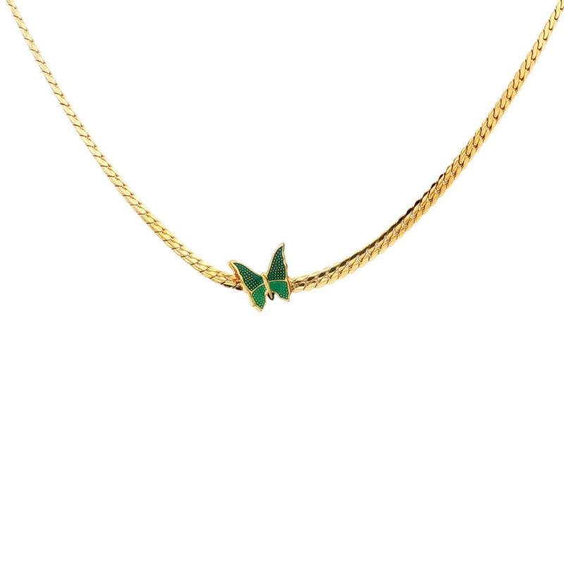 Butterfly w thick Chain Choker
