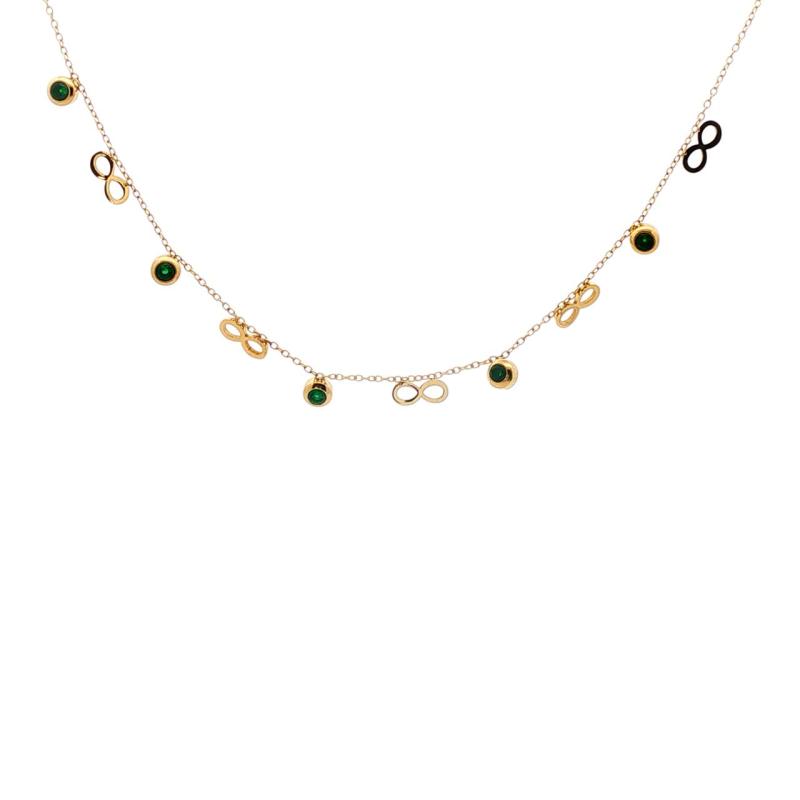 Infinity & Coloured Studs Choker