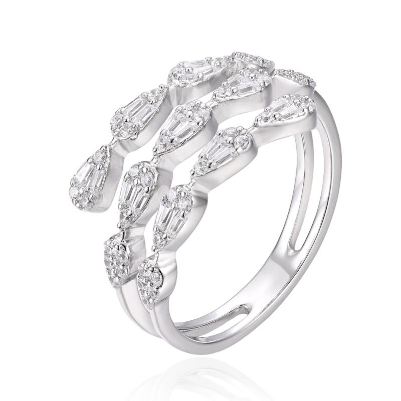 OS Triple Row Pear Connected Ring