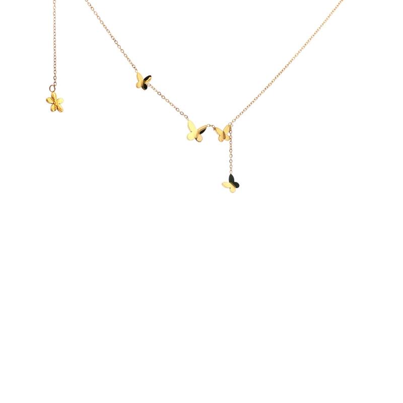 4 Butterflies & Pendant Necklace