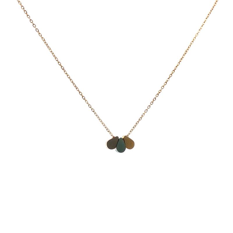 3 Colored Teardrop Necklace