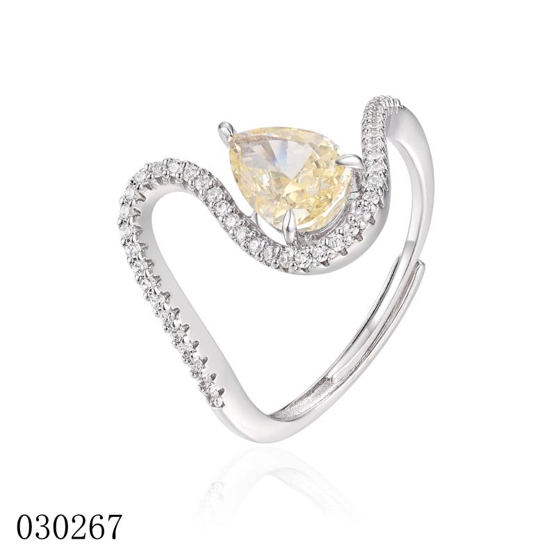 OS Crystal Wave Teardrop Ring