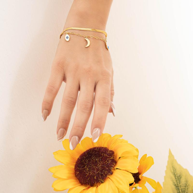 Charms w 2 Diff Chains Bracelet