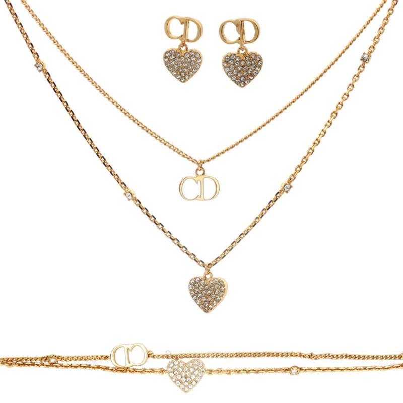 C&D - Dual Chain Logo & Heart Semi Set