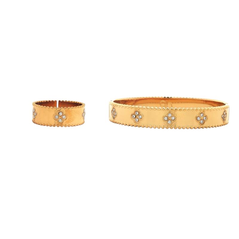 Bangle Set - Crystal Clover Duo (G)