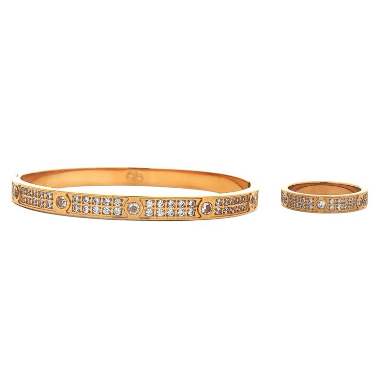 Bangle Set - Dual Bezel Crystal Set (G)