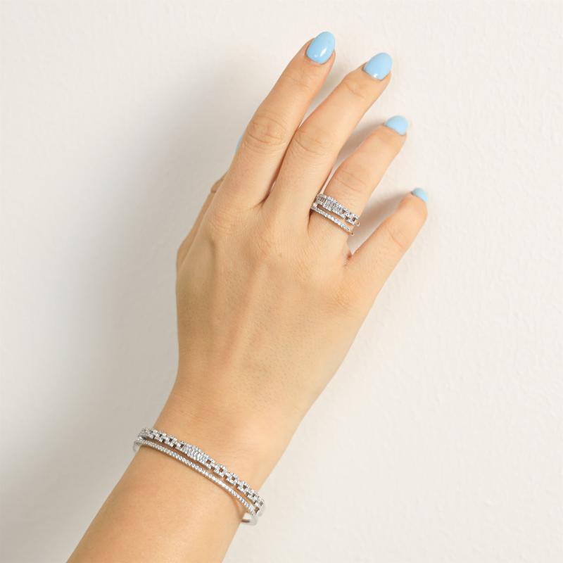 SA Bangle Set - 2 Line FS Semi Chain (S)