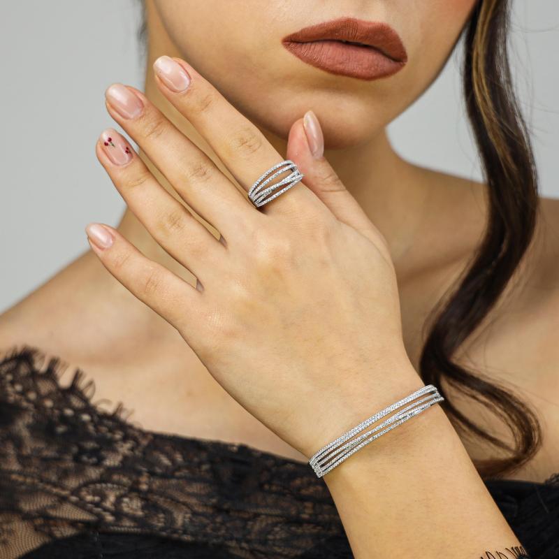 SA Bangle Set - Multi FS Lines w Single FS X Cross (S)
