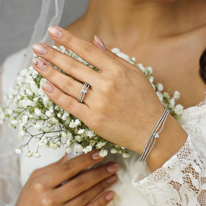 SA Bangle Set - FS 3 Line w Elegand Pear (S)