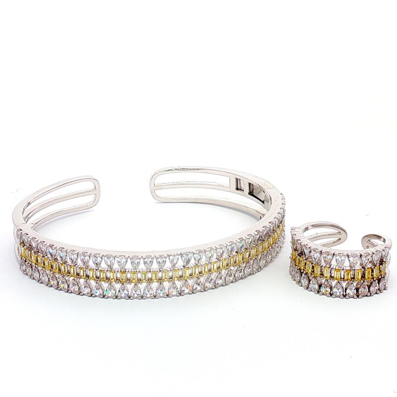 SA Bangle Set - Sparkling Teardrop & Rectangle (S)