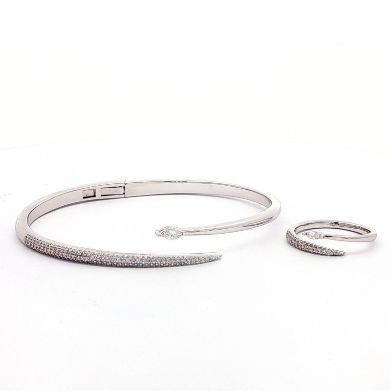 SA Bangle Set - Semi FS Nail w Marquise (S)