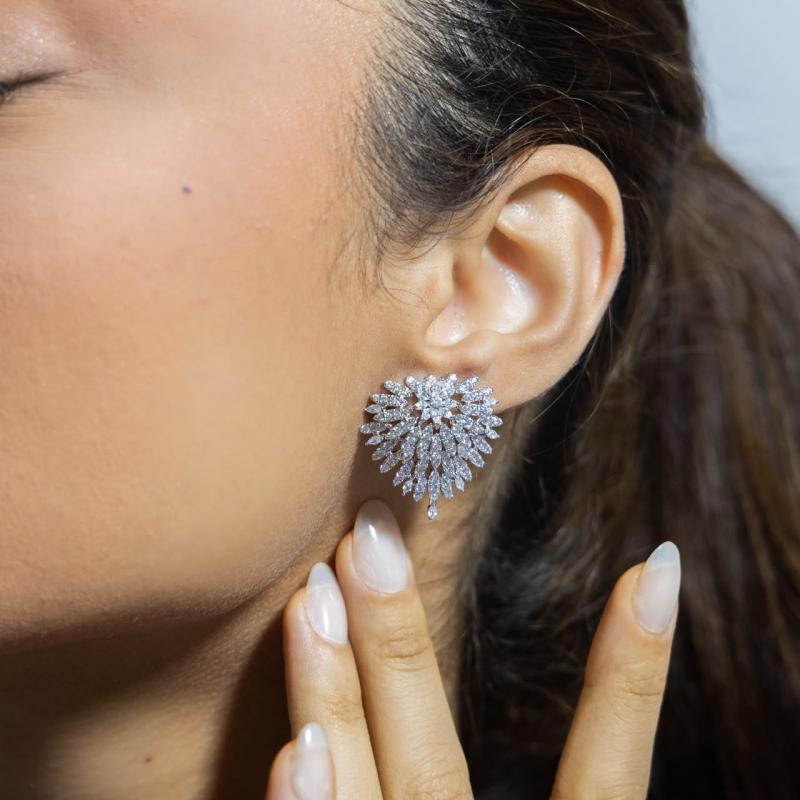 SA Earrings - Flower w Sunburst (S)