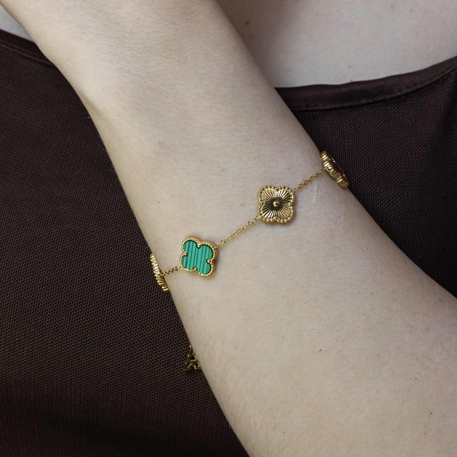 VCA - 5F Bracelet ( Maroon & Green )