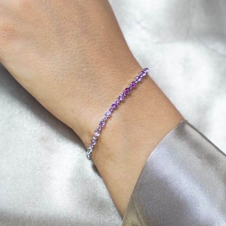 OS Mini - Triple Toned Alt Stones Tennis Bracelet