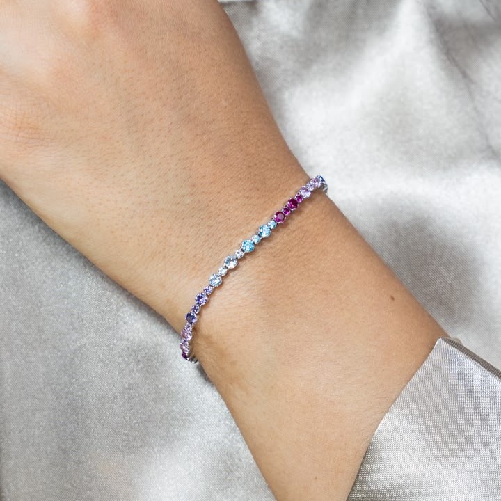 OS Mini - Diff Colored Alt Stones Tennis Bracelet