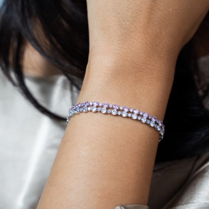 OS Mini - Alt Stones Dual Line Tennis Bracelet