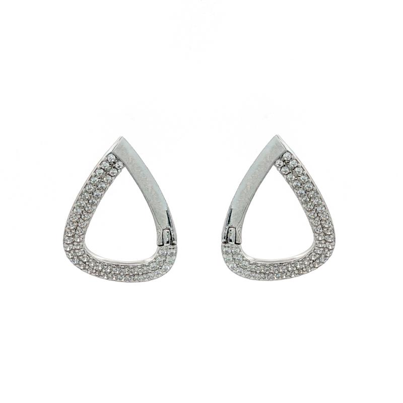 OS Crystals V Shaped Stud Earrings 