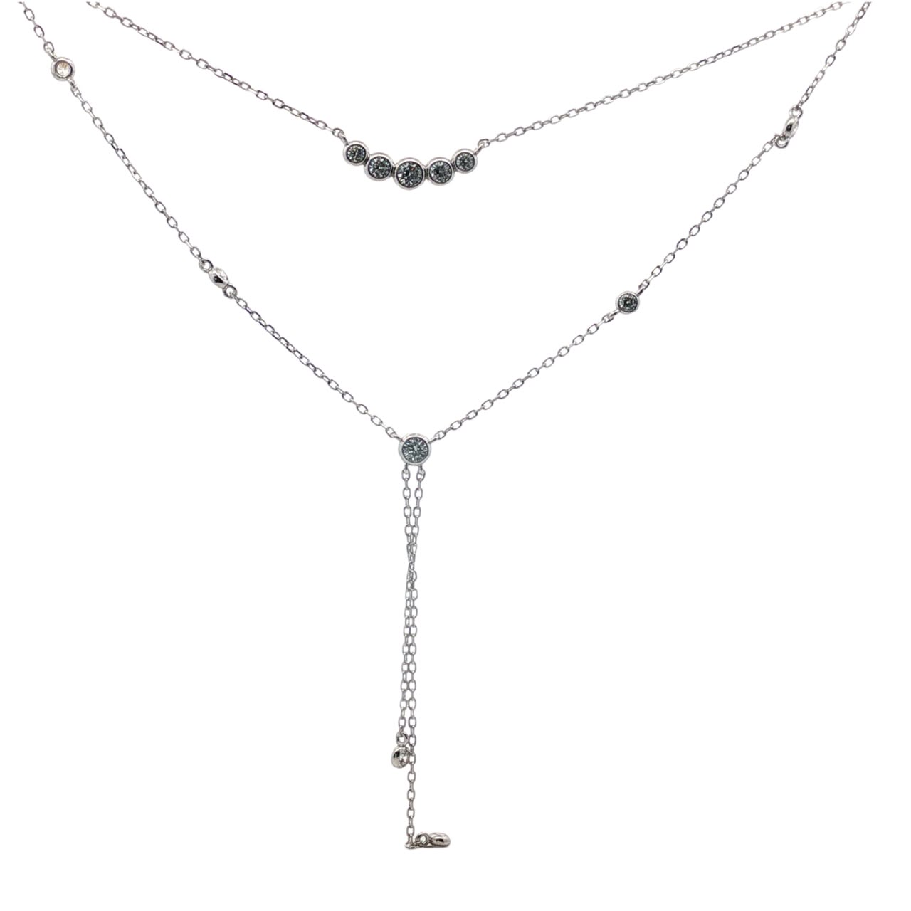 OS - Dual Tier Crystal Drop Necklace