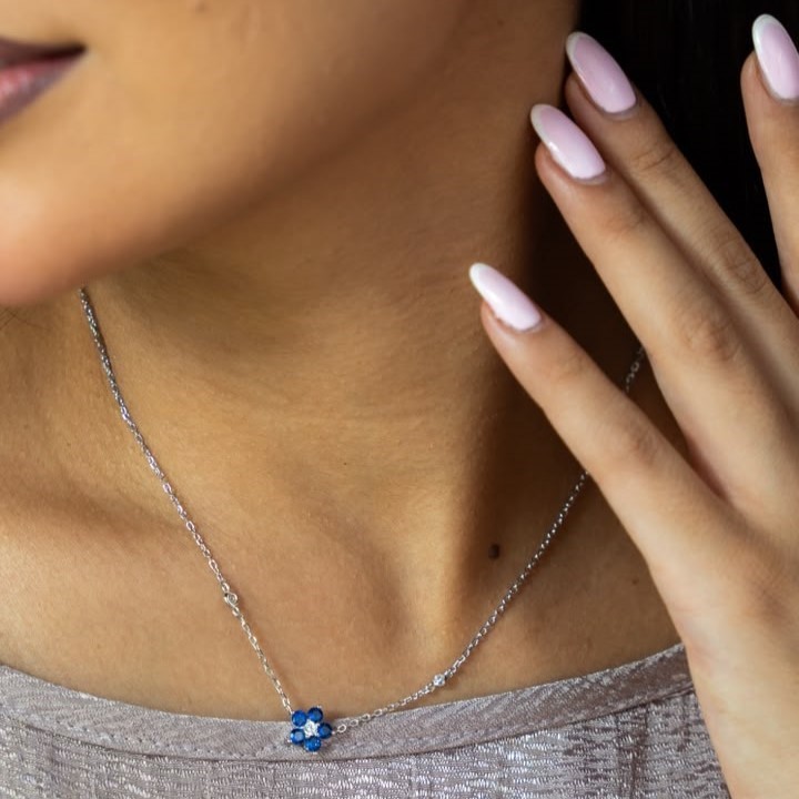 OS - Sapphire Bloom Necklace
