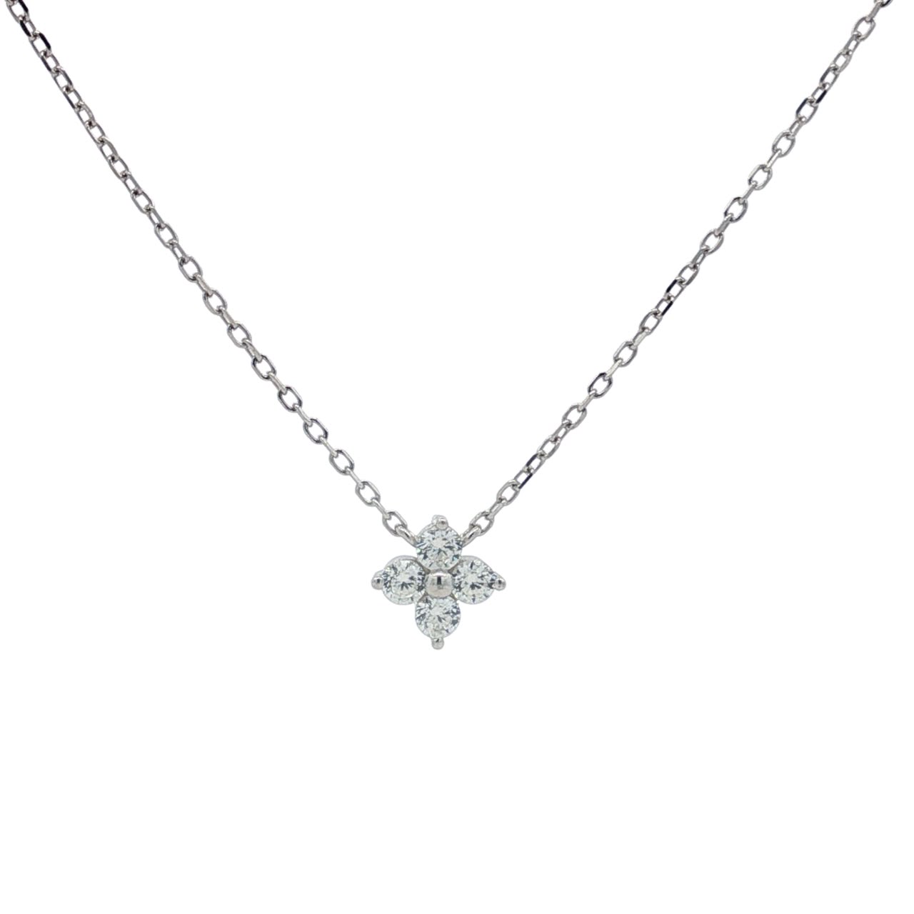 OS - Tiny Crystal Flower Necklace