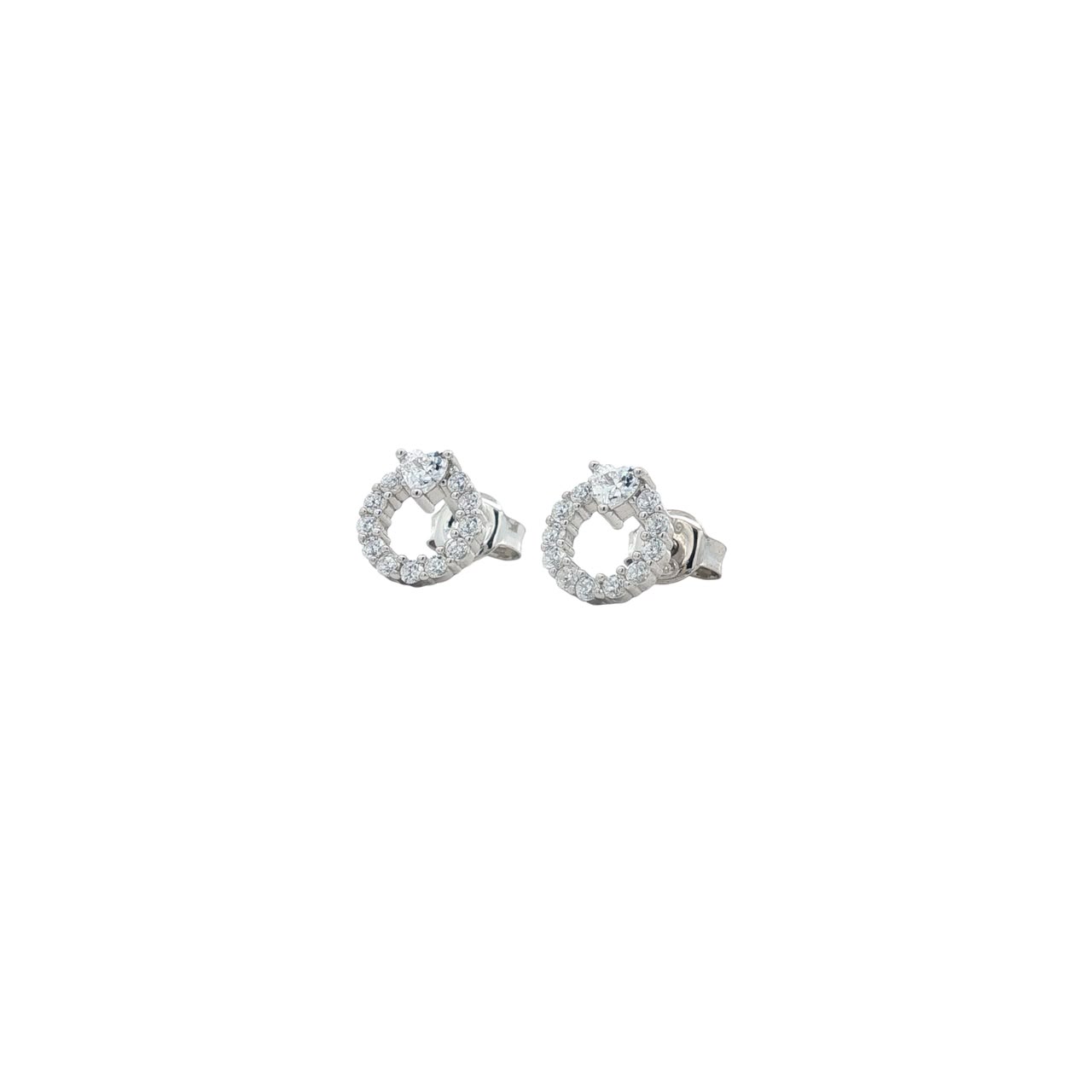 OS - Heart Topped Radiant Circle Earring