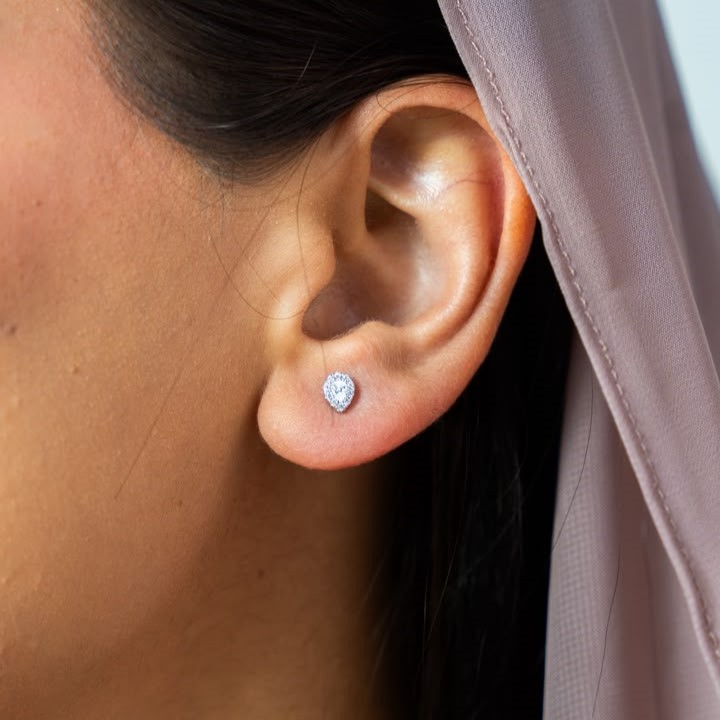 OS - Small Shinning Teardrop Stone Earring