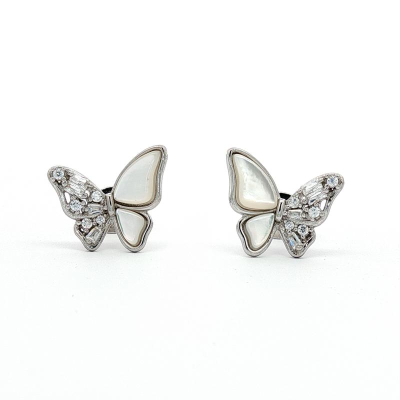 OS Sparkling Butterfly stud Earrings 