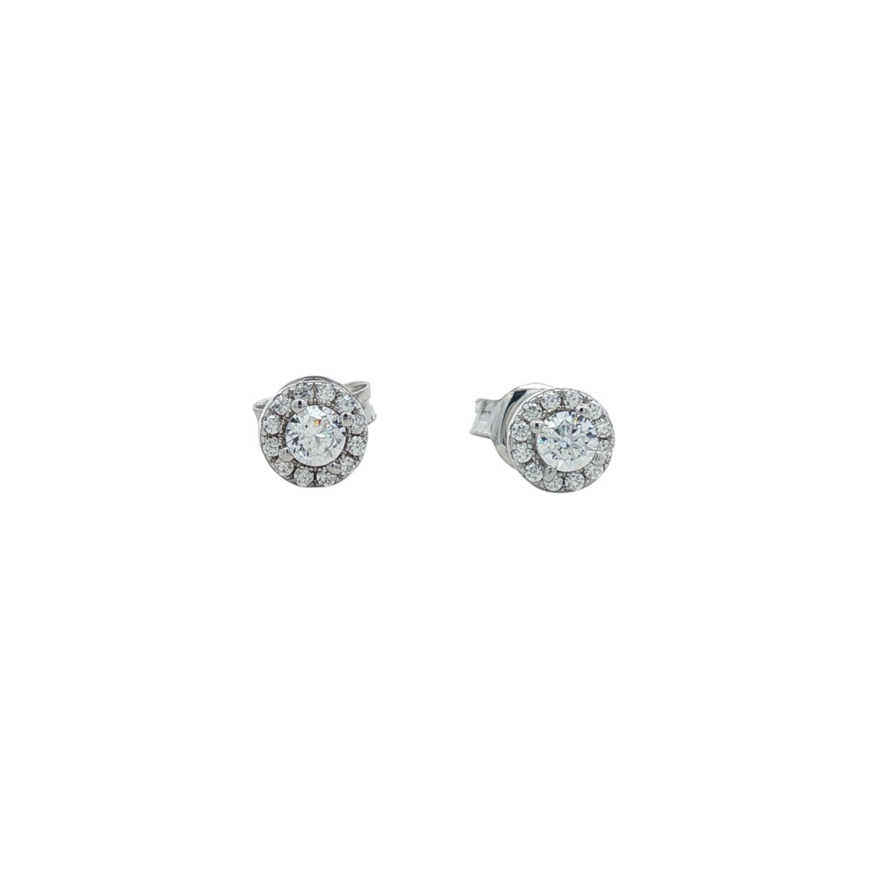OS - Tiny Encircled Crystal Studs