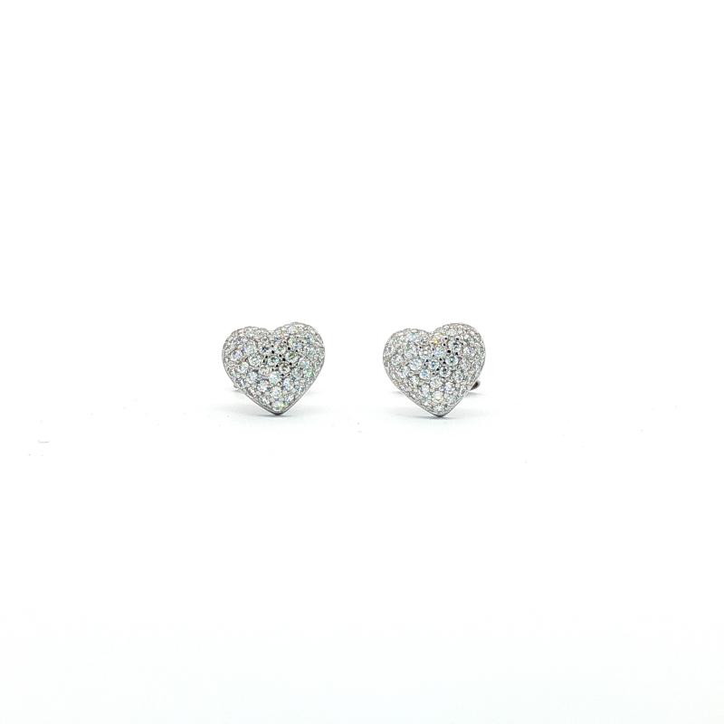 OS Crystals Tiny Heart Stud Earrings 