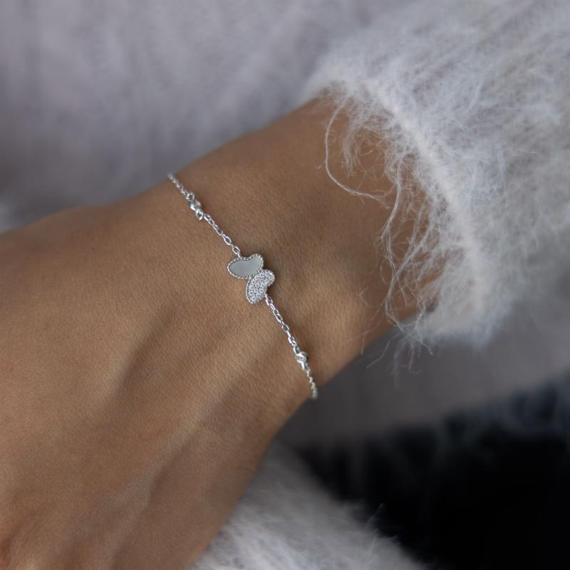 OS - Dual Texture Butterfly Bracelet 