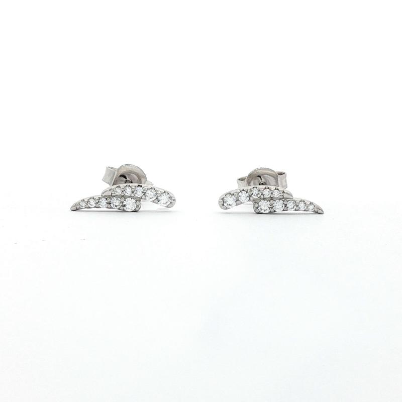 OS Sparkling Tiny Ear Climber Shape Earrings 