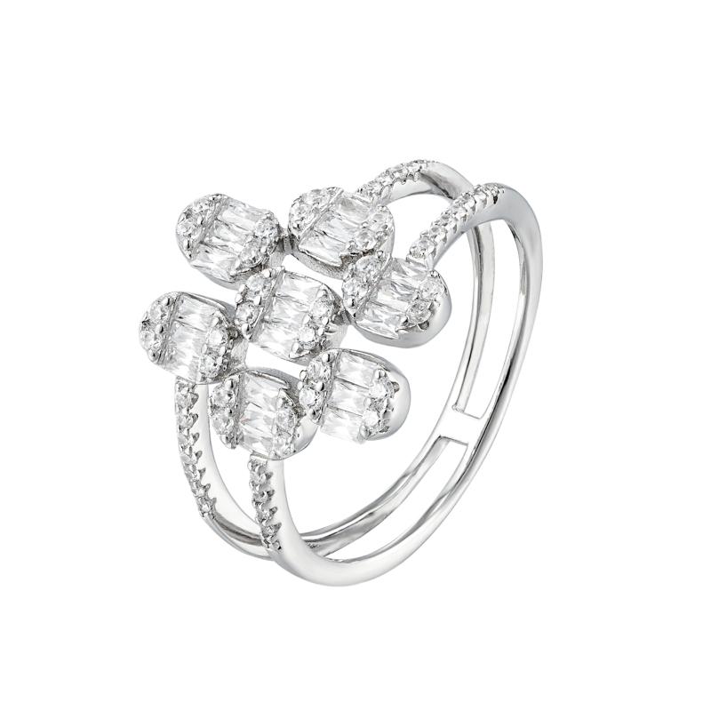OS Hex Stone Petal Flower Ring
