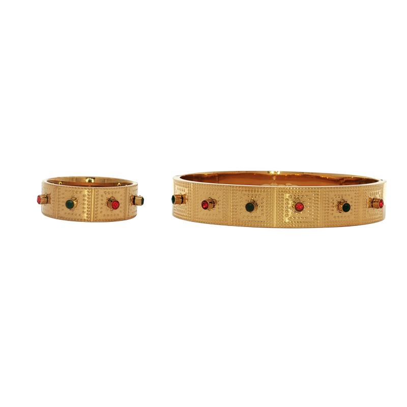 Bangle Set - Grid & Studs Capped
